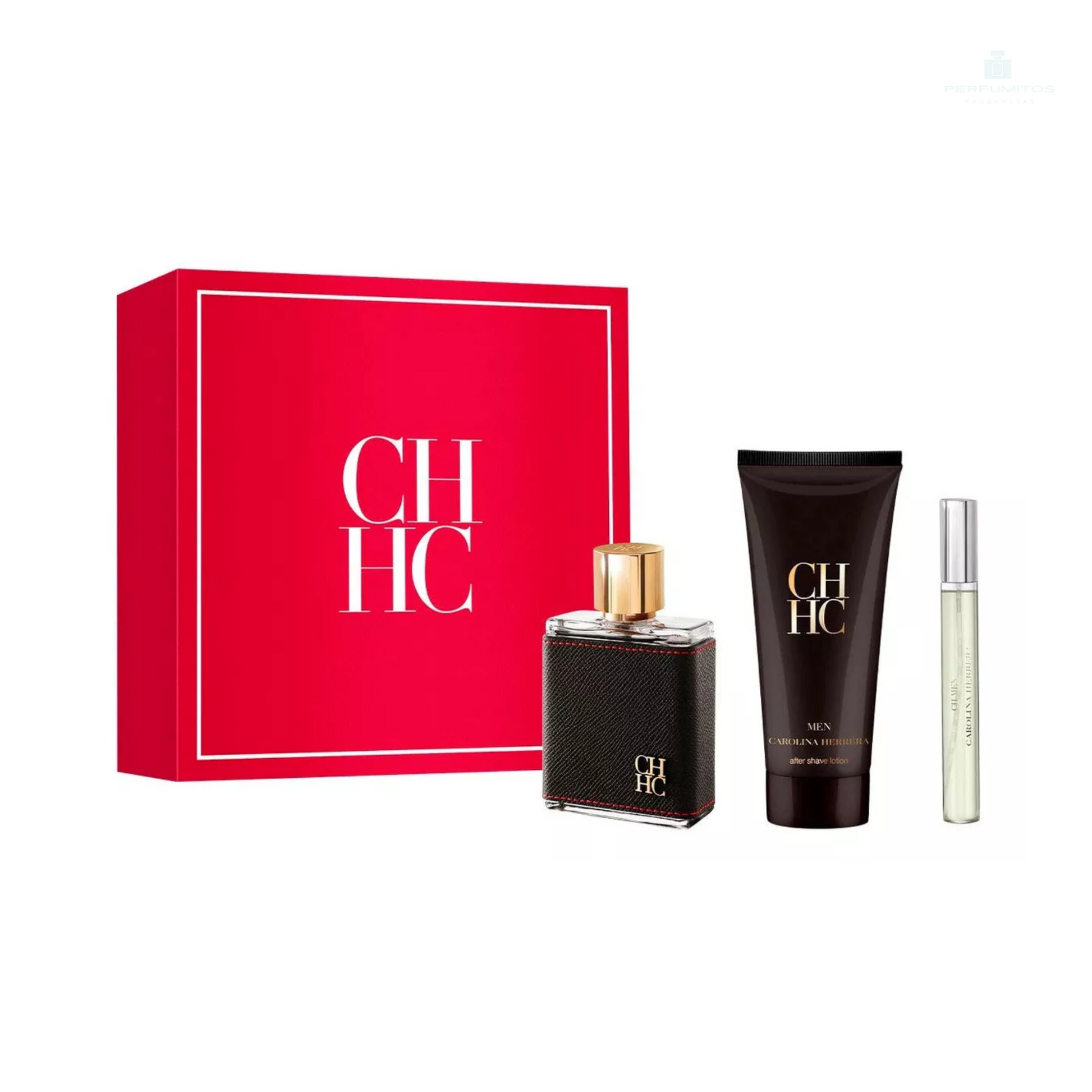 Set para Hombre Carolina Herrera CH Men EDT 100ml + After Shave Lotion 100ml + EDT 10ml