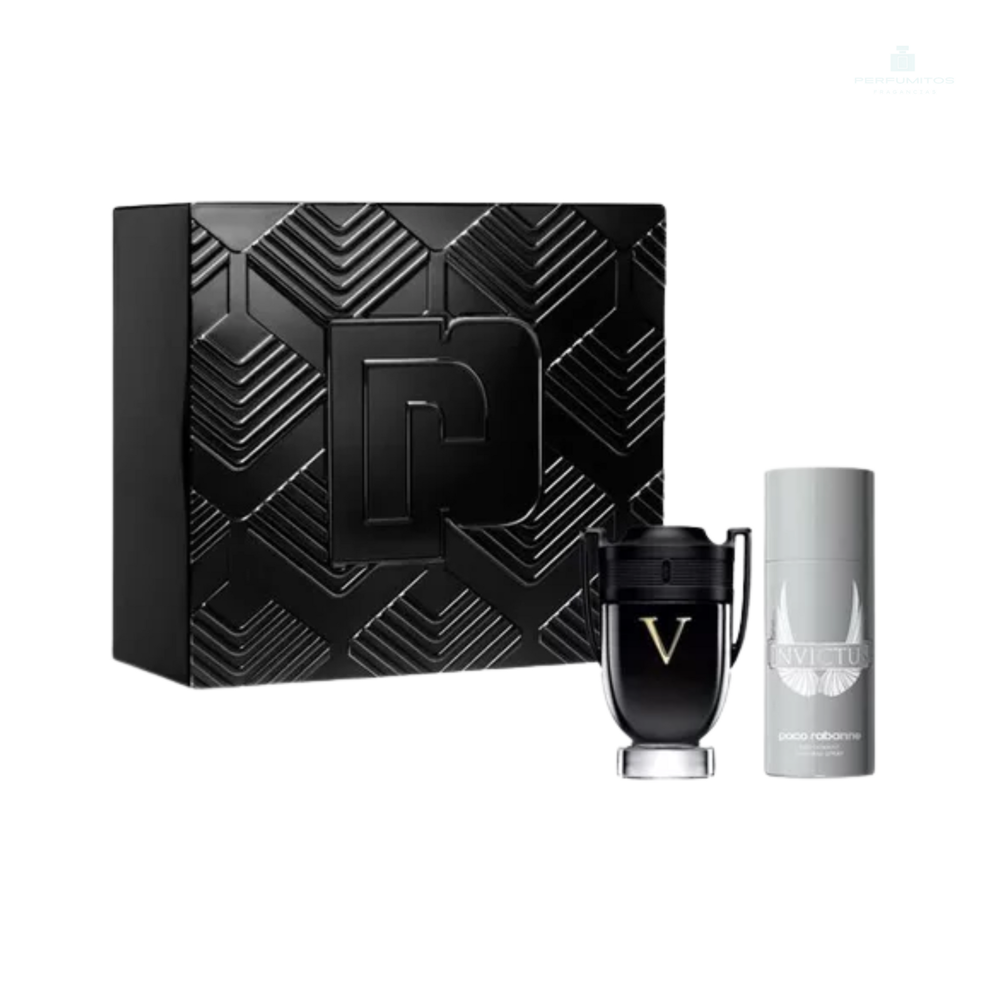 Set Paco Rabanne Invictus Victory 100ml + Desodorante 150ML + Perfume de Bolsillo 10ML