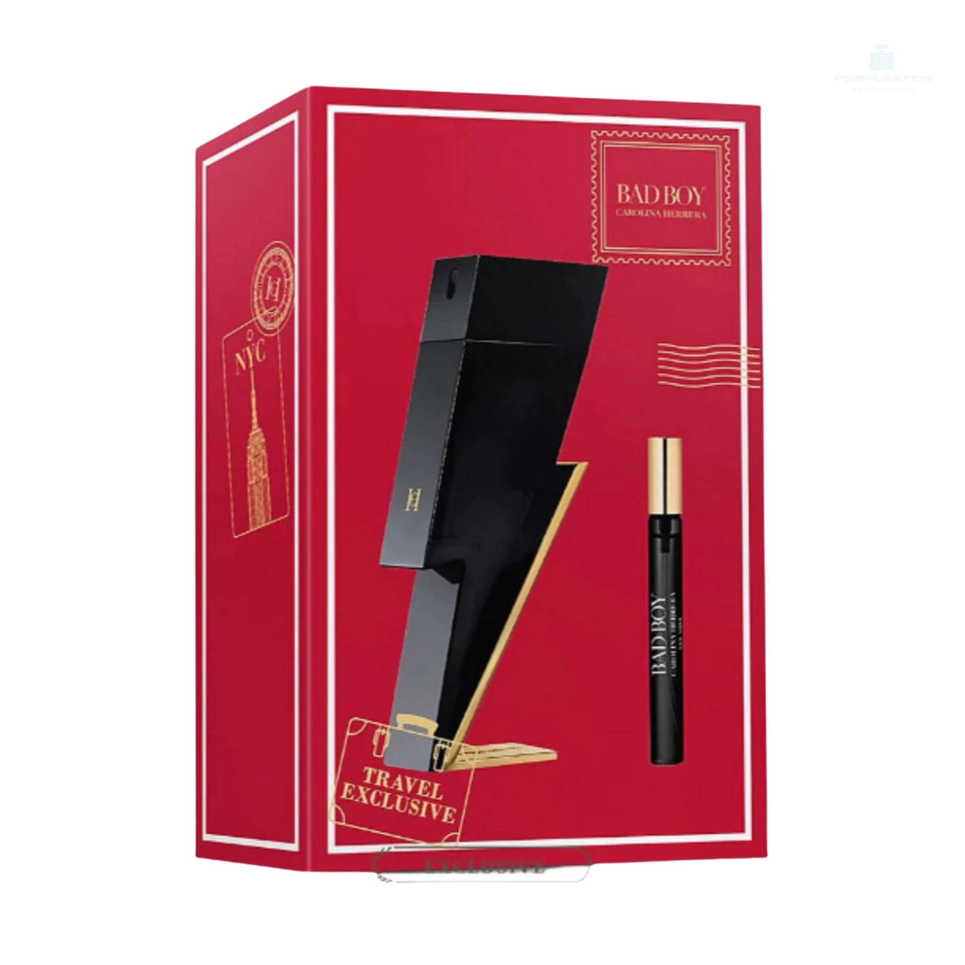 Cofre carolina herrera bad boy new york + decant 10ml